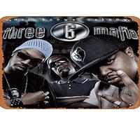 Zuhhgii Targa in metallo vintage con copertina dell'album "Three 6 Mafia (Most Known Unknown), per film, cinema, teatro, 20,3 x 30,5 cm, decorazione per casa, bar, pub, garage, idea regalo
