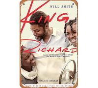 Zuhhgii Targa in metallo vintage con King Richard (Will Smith, Jon Bernthal), 20,3 x 30,5 cm, decorazione per casa, bar, pub, garage, idea regalo