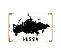 Zuhhgii Targa in metallo vintage con mappa della Russia, mappa della Russia, arte russa, arte russa, Russia, Russia, Russia, Russia, arte da parete, mappa - Poster decorativo da parete poster in