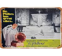 Zuhhgii Targa in metallo vintage con scritta "Abominable Dr. Phibes,The 1971", stile retrò, stile classico, decorazione da parete per bar, karaoke, grotta, 20,3 x 30,5 cm.