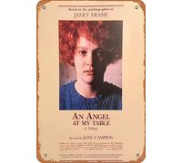 Zuhhgii Targa in metallo vintage con scritta "An Angel at My Table" del 1990, retro del classico vecchio film, decorazione da parete per bar, karaoke, grotta, 20,3 x 30,5 cm.