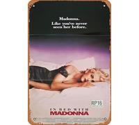 Zuhhgii Targa in metallo vintage con scritta in lingua inglese "In Bed With Madonna (Madonna: Truth or Dare) 1991, retro of Classic Old Film, decorazione da parete per bar, discoteca, ristorante