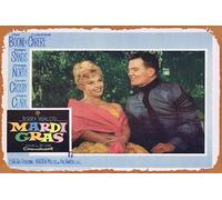 Zuhhgii Targa in metallo vintage con scritta in lingua inglese "Mardi Gras Lobby Card 3" di Pat Boone, Christine Carere, retro of Classic, poster in metallo per bar, karaoke, decorazione da parete, 20