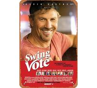 Zuhhgii Targa in metallo vintage con scritta in lingua inglese "Swing Vote", poster televisivo, idea regalo, decorazione da parete, per film, karaoke, uomo, bar, bar, club, pub, 20,3 x 30,5 cm.