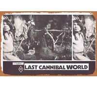 Zuhhgii Targa in metallo vintage con scritta "Last Cannibal World, aka Jungle Holocaust", 1 Me Me Lai, poster in metallo, stile retrò, decorazione da parete per bar, karaoke, grotta, 20,3 x 30,5 cm.