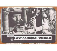 Zuhhgii Targa in metallo vintage con scritta "Last Cannibal World, aka Jungle Holocaust", 5 Me Me Lai, stile retrò, stile vintage, decorazione da parete per bar, karaoke, 20,3 x 30,5 cm.