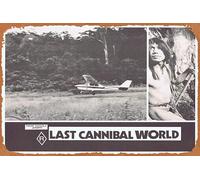 Zuhhgii Targa in metallo vintage con scritta "Last Cannibal World, aka Jungle Holocaust Lobby", 2 Me Me Lai, stile retrò, stile vintage, per bar, karaoke, decorazione da parete, 20,3 x 30,5 cm.