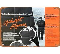 Zuhhgii Targa in metallo vintage con scritta "Midnight Express & Taxi Driver 1978", stile vintage, retro del classico vecchio film, decorazione da parete per bar, karaoke, grotta, 20,3 x 30,5 cm.