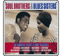 Zuhhgii Targa in metallo vintage con scritta "Soul Brothers & Blues Sisters", decorazione da parete con musica rock, per palestra, piscina, bar, bagno, cortile, garage, pub, 30,5 x 30,5 cm