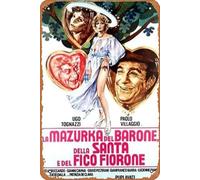 Zuhhgii Targa in metallo vintage con serie cinematografica, la mazurka del barone, della santa e del fico fiorone, 20,3 x 30,5 cm, targa decorativa retrò per garage, bar, cinema, soggiorno, camera da