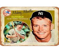 Zuhhgii Targa in metallo vintage, divertente Mickey Mantle "Retro SuperCard", poster di alta qualità, decorazione artistica da parete per musicista, grotta, fattoria, bar, pub, club, caffè, bagno