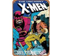 Zuhhgii Targa in metallo vintage, divertente "The Uncanny X-Men "Days of Future Past", poster da parete a forma di fumetto, decorazione artistica da parete per musicista, grotta, fattoria, bar, pub