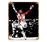 Zuhhgii Targa in metallo vintage Roberto Durán "Hands Of Stone" Blood Art Photo Print-Poster musicale Bar Pub Cafe Wall Kitchen Bathroo Poster Karaoke Retro Decor Art 20,3 x 30,5 cm Film e Televisione