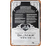 Zuhhgii Targa in metallo vintage "The Magic Flute", poster originale del film Ingmar Bergman Ulrik Cold Jane Darling retrò del classico vecchio film poster in metallo TV bar uomo grotta decorazione da
