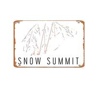 Zuhhgii Targa vintage in latta con mappa degli sci, Big Bear, Snow Summit California, mappa del sentiero della cima della neve, regali per snowboard, arte da snowboard, arte da parete, poster