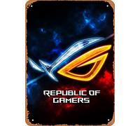 Zuhhgii The Classic Arcade Video Game Poster Metallo Targa in latta asus gaming rog Rog Wall Art Decor Tin Sign - 20,3 x 30,5 cm