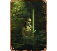 Zuhhgii The Classic Arcade Videogioco Targa in metallo Lady of the Lake Crimson Maledizione Wall Art Decor Tin Sign - 20,3 x 30,5 cm