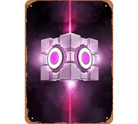 Zuhhgii The Classic Arcade Videogioco Targa in metallo Targa Portal Companion Cube Games And Anime Wall Art Decor Targa in latta - 20,3 x 30,5 cm