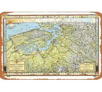 Zuhhgii The Evergreen Playground Map Poster del film Retro Film Targa in latta Cafe Restaurant Home Wall Retro Club Restaurant Man Cave Gift Vintage Metal Sign 30,5 x 20,3 cm.