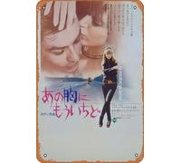 Zuhhgii The Girl on a Motorcycle Movie Poster Retro Film Tin Sign Cafe Restaurant Home Wall Retro Club Restaurant Man Cave Gift Vintage Metal Sign 30,5 x 20,3 cm.