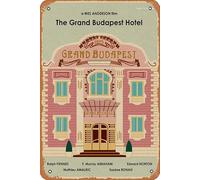 Zuhhgii The Grand Budapest Hotel Retro Metal Sign Vintage Kitchen Garage Man Cave Wall Decor Divertente Regalo Bar Decorazioni Art Poster Targa in latta 20,3 x 30,5 cm.