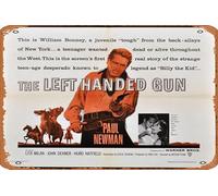 Zuhhgii The Left Handed Gun Movie Poster Retro Film Tin Sign Cafe Restaurant Home Wall Retro Club Restaurant Man Cave Gift Vintage Metal Sign 30,5 x 20,3 cm.