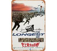 Zuhhgii The Longest Day Movie Poster Retro Film Targa in latta Cafe Restaurant Home Wall Retro Club Restaurant Man Cave Gift Vintage Metal Sign 30,5 x 20,3 cm.