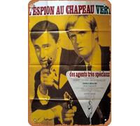 Zuhhgii The Man from U.N.C.L.E. - The Spy In The Green Hat Movie Poster Retro Film Tin Sign Cafe Restaurant Home Wall Retro Club Restaurant Man Cave Gift Vintage Metal Sign 30,5 x 20,3 cm.