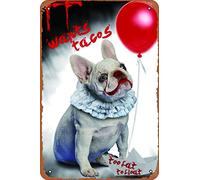 Zuhhgii Too Fat to Float Horror Movie Parodia Dog Poster per parete divertente cane Wall Art Dog Wall Decor IT Dog Poster Poster Animale Carino Animale Metallo Metallo Targa Decorazione da Parete