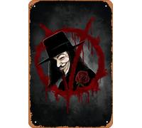 Zuhhgii V For Vendetta Anonymous poster retrò metallo latta segno decorazione da parete divertente vintage targa arte decorazione da parete poster per musica caffetteria bar ristorante supermercato