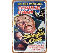 Zuhhgii Vintage Classic Old Movie CHARLIE CHAN THE SHANGHAI CHEST Poster del film Vintage Daybill Poster Poster in metallo Targa TV Poster Regalo Karaoke Bar Pub Club Piatti da parete decorativi Uomo