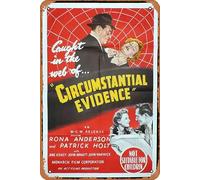 Zuhhgii Vintage Classic Old Movie CIRCUMSTANTIAL EVIDENCE Original One Sheet Movie Poster Rona Anderson British Film Noir Film Poster Metallo Tin Sign TV Poster Regalo Karaoke Bar Pub Club Parete
