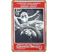 Zuhhgii Vintage Classic Old Movie Contea Dracula originale Daybill Movie Poster Hammer Horror Ingrid Pitt Film Poster Metallo Metallo Tin Sign TV Poster Regalo Karaoke Bar Pub Club Piatti da parete