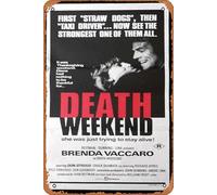 Zuhhgii Vintage Classic Old Movie DEATH WEEKEND Original Daybill Movie Poster Brenda Vaccaro Horror Film Poster Metallo Metallo Tin Sign TV Poster Regalo Karaoke Bar Pub Club Piatti da parete