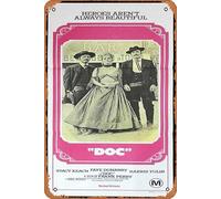 Zuhhgii Vintage Classic Old Movie DOC Original Daybill Movie Poster Folco Quilici Blu stile Film Poster Metallo Metallo Tin Sign TV Poster Regalo Karaoke Bar Pub Club Piatti da parete decorativi Uomo