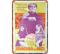 Zuhhgii Vintage Classic Old Movie DRACULA AD 1972 Originale Daybill Movie poster Christopher Lee Hammer Film Poster Metallo Tin Sign TV Poster Regalo Karaoke Bar Pub Club Piatti da parete decorativi