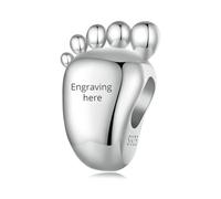 ZUIHUI, ciondolo a forma di impronta del bambino, in argento Sterling 925, personalizzato, per braccialetti e collane, compatibile con Pandora, Biagi, Troll, Chamilia, One Size, Argento sterling