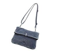 ZUJIABAO Borsa messaggeri casual unisex jeans costruzione pratica tasche interne multiple perfetta per viaggi uso quotidiano borsa da lavoro jeans giapponesi, Blu