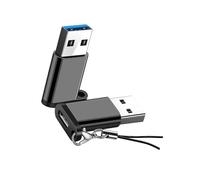 ZUJIABAO Convertitori da USB C a USB 3.0 in lega di alluminio Trasmissione da 5 Gbps Ricarica rapida con corda AntiLoss Compatibilità universale Tipo C a USB a Convertitori Adattatore caricabatterie