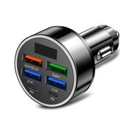 ZUJIABAO Display digitale a 6 porte di ricarica per auto per tutti i tipi di veicoli, funzioni di sicurezza per telefoni cellulari, tablet, registratori, display digitale