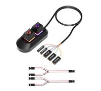 ZUJIABAO PC e pulsante di accensione con interruttori meccanici retroilluminati, cavo splitter per configurazione multi-sistema pulsante di ripristino esterno per PC