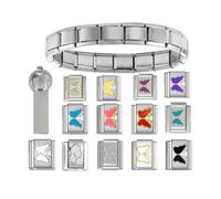 ZUJIABAO Perline Charm Link Fashion Accessary Modulo Fare Forniture Modulo In Acciaio Inox Adatto per Gioielli Da Indossare Tutti I Giorni Gioielli Italiani Charm, One Size, come descritto