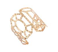 ZUJIABAO Polsino largo regolabile con finitura metallica per appassionati di moda moderni e retrò gioielli alla moda, Misura unica, come descritto