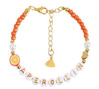 ZUJIABAO Summers Apero Party - Braccialetti Citrus Junos con perline in oro bianco e cinturino regolabile con biglietto regalo per gli amanti degli aperitivi, Misura unica, come descritto