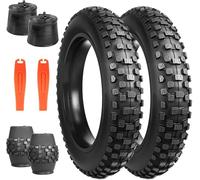 ZUKKA 2 pneumatici pesanti da 20 pollici, 20 x 4,0, guaina 102 - 406, pieghevoli, Fat Tire Grass, 2 pezzi, 20 pollici, 20 x 4,0 AV35 mm, per E-Bike / Mountain Snow Bike, colore nero
