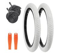 ZUKKA 2 pneumatici pieghevoli da 16 pollici, 16 x 1,75 cm, 47 - 305 Plus, 2 pezzi, tubo da 16 pollici, per mountain bike, per bambini, per studenti, bici da ragazza, triciciclo, bianco