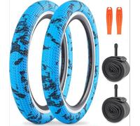 ZUKKA Confezione da 2 pneumatici da bicicletta 30 TPI da 20 pollici, 20 x 2,10, guaina 56-406 Plus, 20 x 1,75/2,125 AV35 mm, per bicicletta per bambini, MTB, mountain bike, BMX, blu e nero