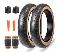 ZUKKA Set di 2 pneumatici per bicicletta da 20 pollici, 20 x 4,0 pollici, 20 x 4,0 pollici, 20 x 4,0 AV35 mm, per e-bike, mountain bike, mountain bike, Heavy Duty Snow Bike, parete marrone