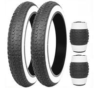 ZUKKA Set di 2 pneumatici pieghevoli da 20 pollici, 20 x 3,0 cm, rivestimento 76 - 406, per bicicletta elettrica, compatibile con Wide Mountain Snow Bicycle, colore bianco