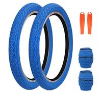 ZUKKA Set di pneumatici per bicicletta, 20 x 2,35 pollici, pieghevole, 30 TPI, 60 - 406, ricambio per mountain bike, BMX Freestyle Kids Bike Cruiser Bike, colore blu